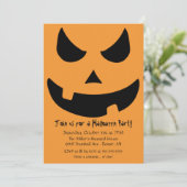 Enge Jack-o-lantern Halloween Pumpkin Party Kaart (Staand voorkant)