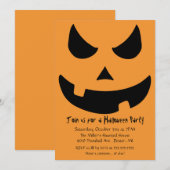 Enge Jack-o-lantern Halloween Pumpkin Party Kaart (Voorkant / Achterkant)
