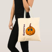 Enge Jack O Lantern Halloween Trick-or-Treat Tote Bag (Voorkant (product))