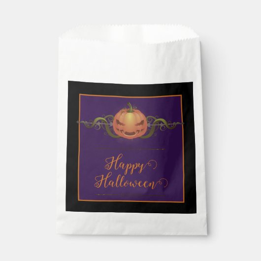 Enge Jack-o-Lantern Halloween | Zwart Bedankzakje (Voorkant)