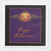 Enge Jack-o-Lantern Halloween | Zwart Servet (Voorkant)