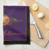 Enge Jack-o-Lantern Halloween | Zwart Theedoek (Quarter Fold)