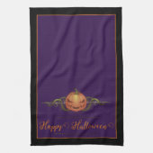 Enge Jack-o-Lantern Halloween | Zwart Theedoek (Verticaal)