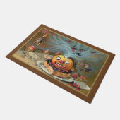 Enge Jack-O-Lantern met Heksen & Duivels Deurmat (Schuin)