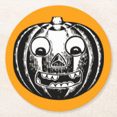 Enge Jack-o-Lantern Ronde Papier Onderzetter (Voorkant)