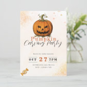 Enge Jack-O' Lantern Sinaasappel pompoen Carving P Kaart (Staand voorkant)