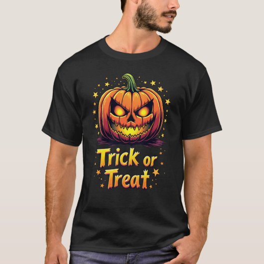 Enge Jack O' Lantern Trick or treat T-shirt (Voorkant)