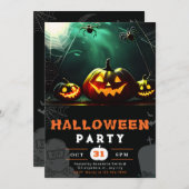 Enge Jack-O' Lantern Volle Maan Halloween Kaart (Voorkant / Achterkant)