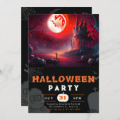 Enge Jack-O' Lantern Volle Maan Halloween Kaart (Voorkant / Achterkant)