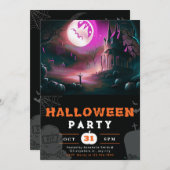 Enge Jack-O' Lantern Volle Maan Halloween Kaart (Voorkant / Achterkant)