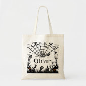 Enge Jack op Lantaarn Halloween Spooky Landschap Tote Bag (Voorkant)