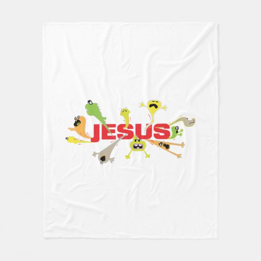 Enge Jezus Fleece Deken (Voorkant)