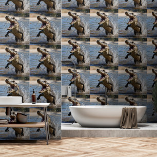 Enge Kaken: Australische Krokodil Springt Behang