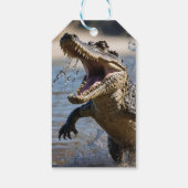 Enge kaken: Australische krokodil springt Cadeaulabel (Achterkant)