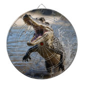 Enge kaken: Australische krokodil springt Dartbord (Voorkant)