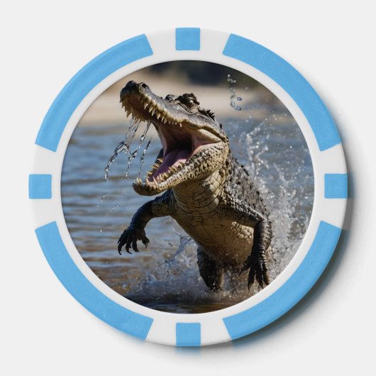 Enge kaken: Australische krokodil springt Poker Chips (Voorkant)