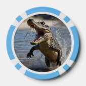 Enge kaken: Australische krokodil springt Poker Chips (Achterkant)