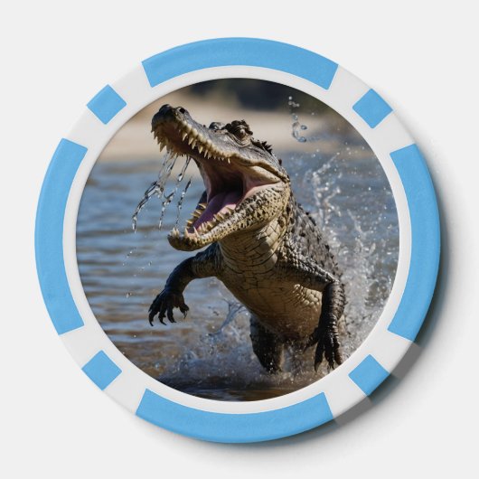 Enge kaken: Australische krokodil springt Poker Chips (Achterkant)