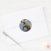 Enge kaken: Australische krokodil springt Ronde Sticker (Envelop)