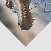 Enge kaken: Australische krokodil springt Tissuepapier (Detail)