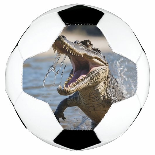 Enge Kaken: Australische Krokodil Springt Voetbal (Voorkant)