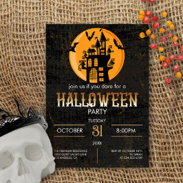 Enge Kasteel Vliegende Vleermuizen Halloween Feest Kaart