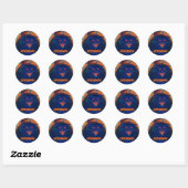 Enge kat blauw 'MEEOOOWWW!' sticker (Vel)