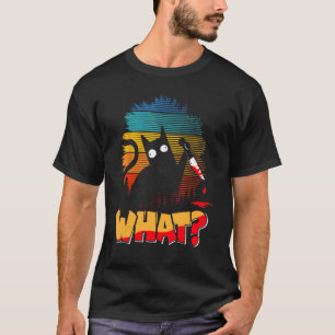 Enge kat met mes bebloed horror Halloween T-shirt