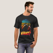 Enge kat met mes bebloed horror Halloween T-shirt (Voorkant volledig)