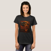 Enge Katten Skelet Halloween T-shirt (Voorkant volledig)