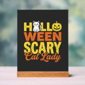 Enge Kattenvrouw Halloween-ontwerp_1 Acryl Bord (Neutraal)