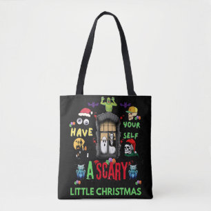 Enge kerst-horror-vakantie-design tote bag