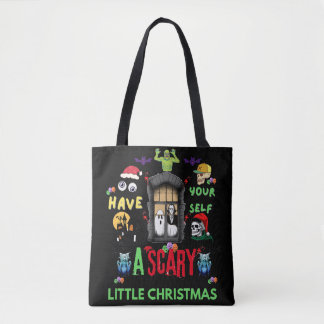 Enge kerst-horror-vakantie-design tote bag