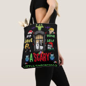 Enge kerst-horror-vakantie-design tote bag (Dichtbij)