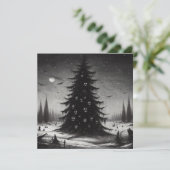 Enge Kerstboom Goth Kerstdag Feestdagenkaart (Staand voorkant)