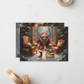 Enge Kerstkabouter – Dark Fantasy Slechte Kerstman Notitiekaartje (Voorkant / Achterkant in situ)