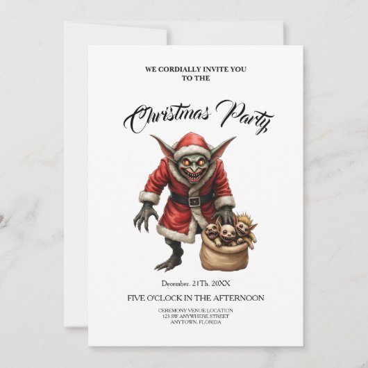Enge Kerstkabouter – Donkere Fantasie Slechte Kers Kaart (Voorkant)