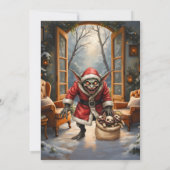 Enge Kerstkabouter – Donkere Fantasie Slechte Kers Kaart (Achterkant)