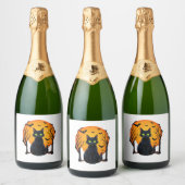  Enge Kerstkattenkostuum Retro Kattenmaan Sparkling Wijnetiket (Flessen)