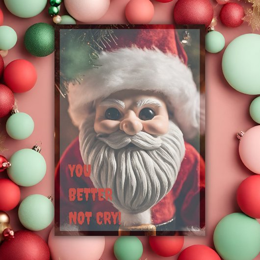 Enge Kerstman Huil Maar Niet Grappig Feestdagenkaart