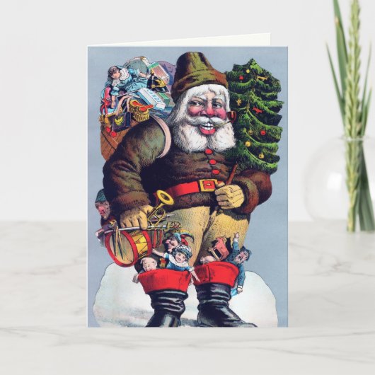 Enge Kerstman Kerstkaart Feestdagen Kaart (Voorkant)