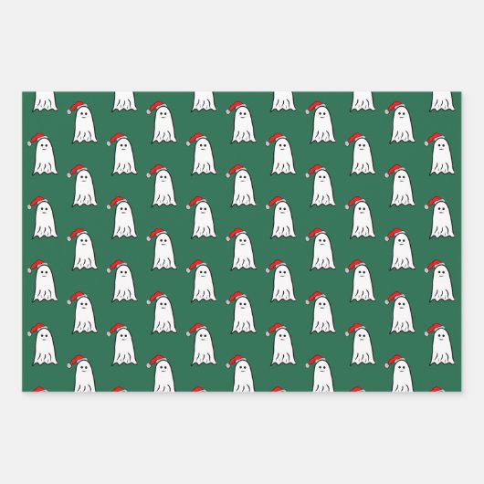 Enge Kerstspook met Santa Hat Inpakpapier Vel (Voorkant 2)