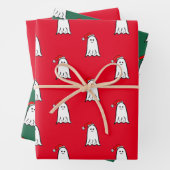 Enge Kerstspook met Santa Hat Inpakpapier Vel (In situ)