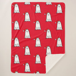 Enge Kerstspook met Santa Hat Sherpa Deken