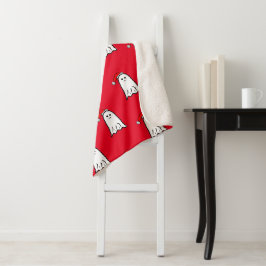 Enge Kerstspook met Santa Hat Sherpa Deken