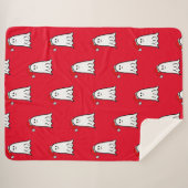 Enge Kerstspook met Santa Hat Sherpa Deken (Voorkant (horizontaal))