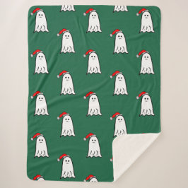 Enge Kerstspook met Santa Hat Sherpa Deken
