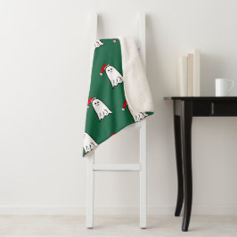 Enge Kerstspook met Santa Hat Sherpa Deken