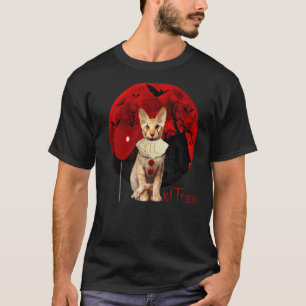 Enge Kitten Clown Kat Halloween Kostuum T-shirt