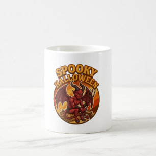Enge Kleine Duivel Halloween Retro Design Koffiemok